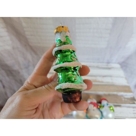 Glass snowman tree ornament set Xmas tree - Picture 3 of 10